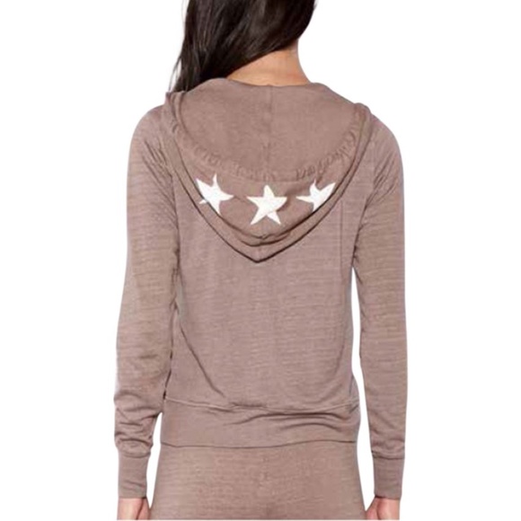 Sundry Tops - Sundry Clothing Star Zip Hoodie Mink size 3/L